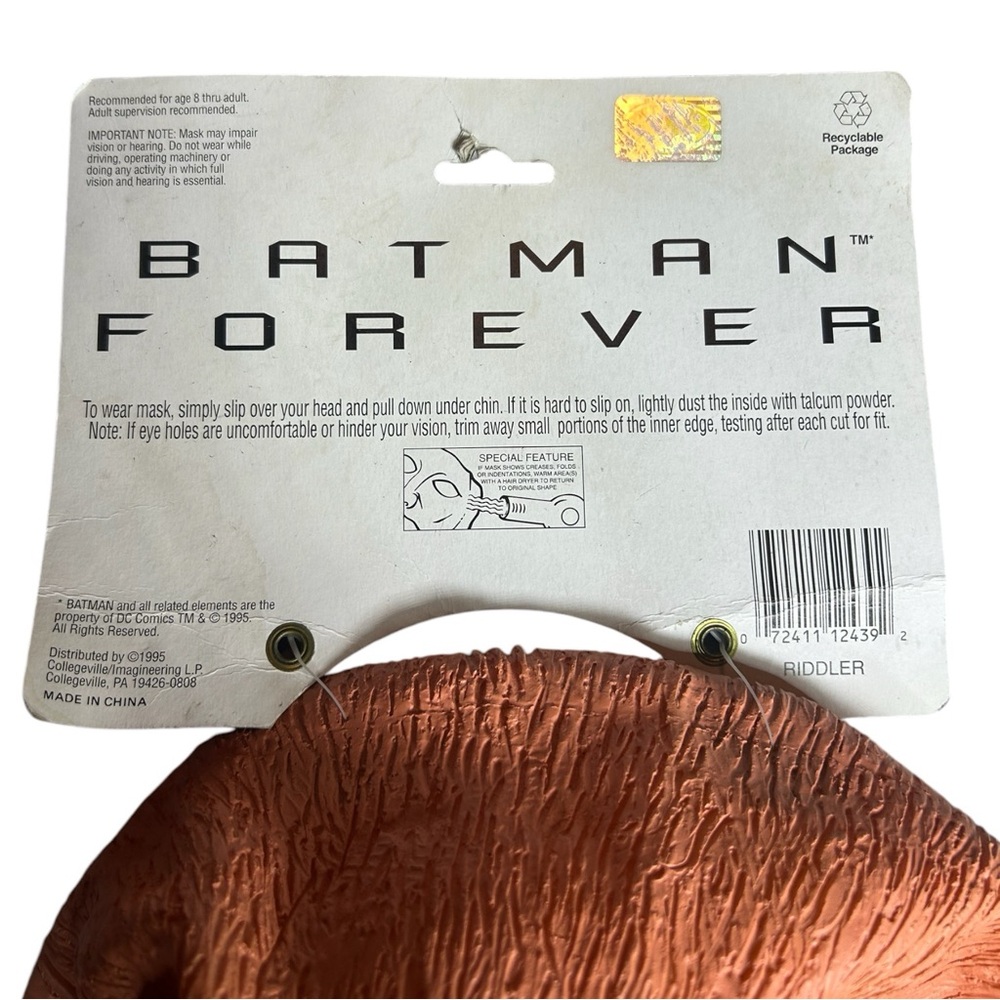 Vtg 1995 Riddler BATMAN FOREVER Mask - Picture 8 of 8